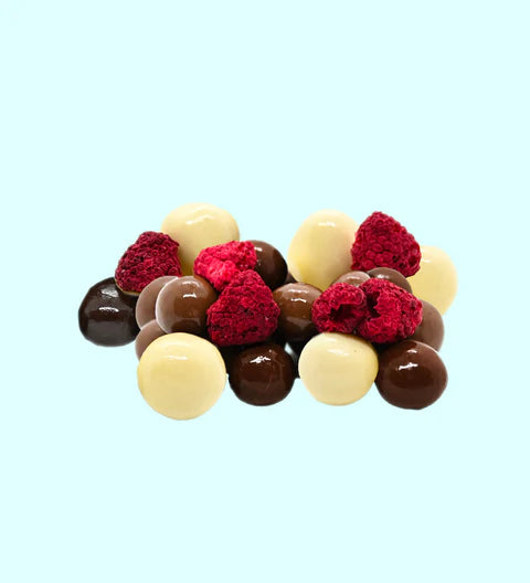 Mixed Chocolates Coated Freeze Dried Raspberries