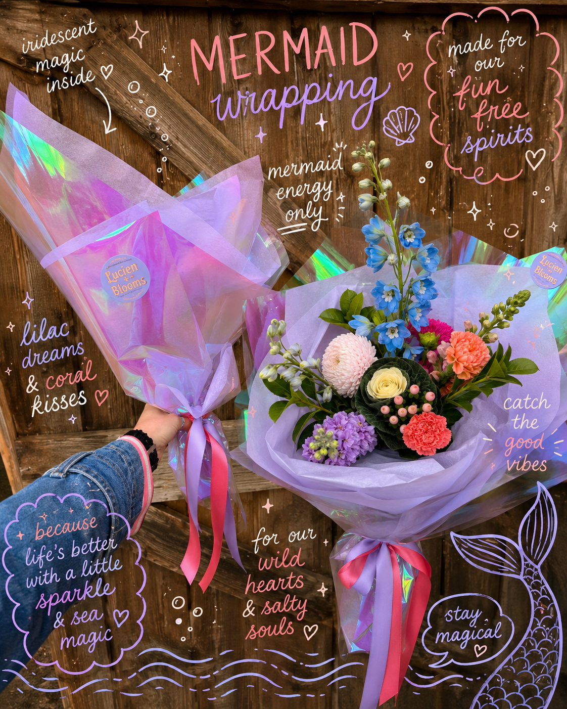 Mermaid wrap blooms