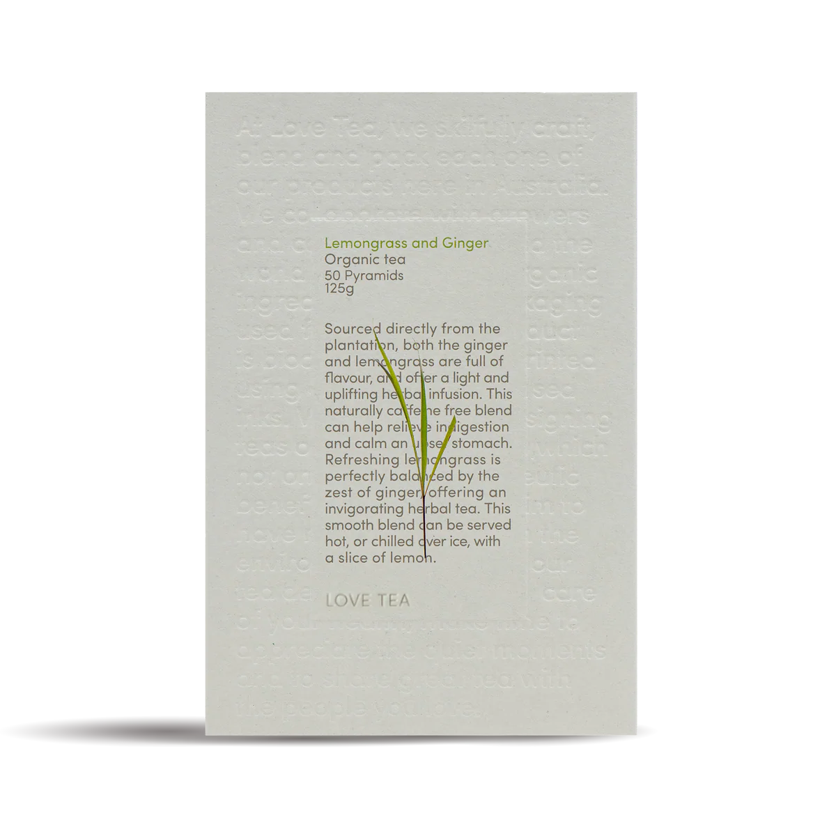 Lemongrass and Ginger Pyramid Tea Bags - Love Tea